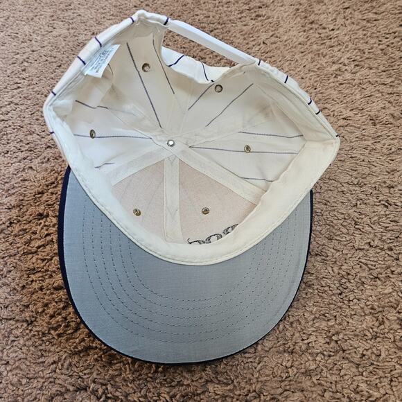 Vtg Denver Rockies Invesco Baseball Cap Snapback Hat Pin Stripe Two Tone RN38106 - Picture 8 of 9